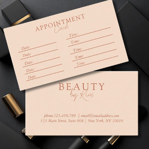 Perzik, Minimaal Elegant, Salon Afsprakenkaartje