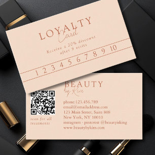 Perzik Minimalistische Elegante Salon QR-code Visitekaartje