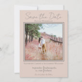 Perzik Minimalistische Foto Save The Date (Voorkant)