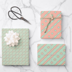 Perzik Mint Artistry Wrapping Papier Flat Sheet Se Inpakpapier Vel