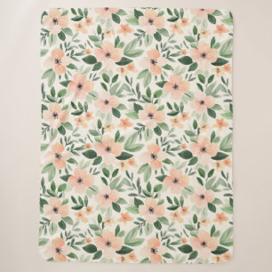 Perzik Mint Bloemen Sherpa Deken