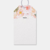 Perzik Mint Succulent Bloemen Bruids Display Douch Cadeaulabel (Achterkant)