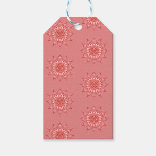 perzik mod mandala cadeaulabel (Voorkant)