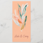 Perzik Modern Bruiloft Diner Menu (Achterkant)