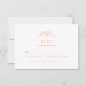 Perzik Monogram Bruiloft RSVP Kaartje (Voorkant)