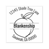 Perzik Omtrek Cirkelvormig Adres Naam Aangepast  Zelfinktende Stempel (Design)