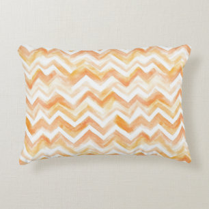 Perzik Oranje Chevron Strepen Accent Kussen