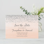 Perzik Oranje Waterverf Bewaar de datum Kaart (Staand voorkant)