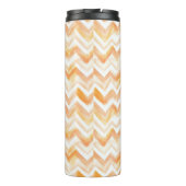 Perzik Oranje Witte Zigzag Strepen Thermosbeker (Achterkant)