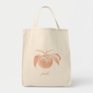 Perzik (Pêche) Biologische kruidenier Canvas tas