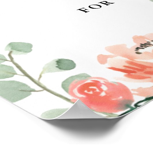 Perzik Pioen en Hortensia Bruidsontvangst Poster (Hoek)