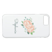 Perzik Pioen Waterverf Case-Mate iPhone Case (Achterkant (Horizontaal))