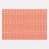 Perzik Polka Dot Breed Gestreept en Solid Wra Inpakpapier Vel (Voorkant 2)