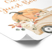 Perzik Pompoen Rustieke Truck Gelieve Onze Gast Te Poster (Hoek)