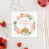 Perzik Pompoen Verjaardag Papier servetten (Insitu)