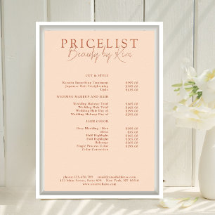 Perzik, Prijzenlijst Elegant Salon Poster