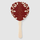 Perzik/pruimenbloesems Dubbel XI Huwelijksprogramm Handwaaier (Voorkant)