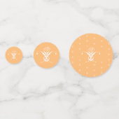 Perzik Retro wit bloeiend Roos Confetti (Voorkanten)