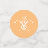 Perzik Retro wit bloeiend Roos Confetti (Kleine voorkant)