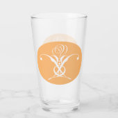 Perzik Retro wit bloeiend Roos Glas (Achterkant)