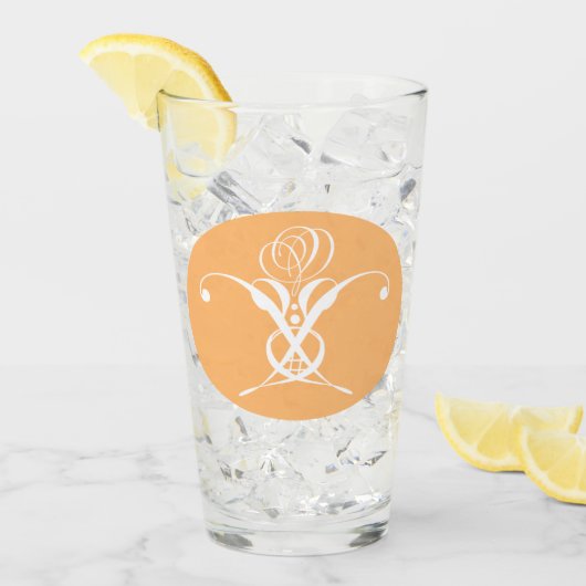 Perzik Retro wit bloeiend Roos Glas (Voorkant ijs)