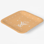 Perzik Retro wit bloeiend Roos Papieren Bordje (Gebogen)