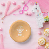 Perzik Retro wit bloeiend Roos Papieren Kommen (Feest)