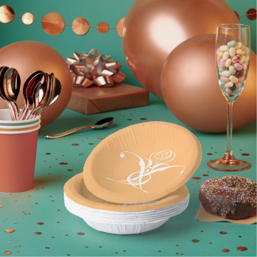 Perzik Retro wit bloeiend Roos Papieren Kommen (Multi)