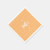 Perzik Retro wit bloeiend Roos Servet (Hoek)