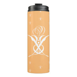 Perzik Retro wit bloeiend Roos Thermosbeker