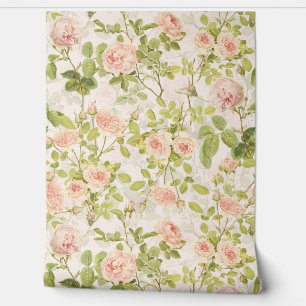  perzik Rococo Rozen Luxe Tuin 1 Behang