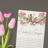 Perzik Romantische  Tortelduifjes Bruiloft Kaart