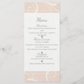 Perzik & romig wit Bloemen werveling bruiloft Menu (Voorkant)