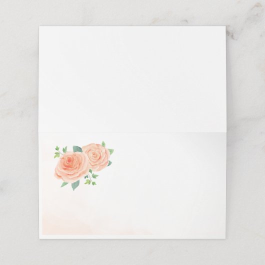 Perzik Roos Blank Plaats Kaarten (Buitenkant ongevouwen)