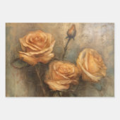 Perzik Roos Bloem Bruiloft Feest Bruid Inpakpapier Vel (Voorkant)