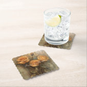 Perzik Roos Bloemachtige Bruiloft Bruidsfeest Kartonnen Onderzetters (Insitu)