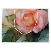 Perzik Roos Bloemen Bruidsfeest Groot Cadeauzakje (Voorkant)