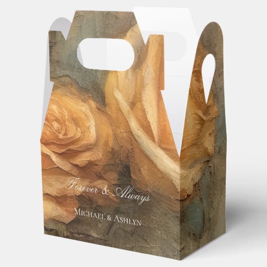 Perzik Roos Bloemige Romantische Trouwdag Bedankdoosjes (Geopend)