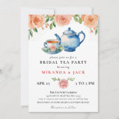 Perzik Roos Chic Bloemen Bruids Party Wedding Kaart (Voorkant)