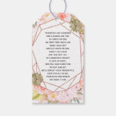 Perzik & Roos Gouden Geometrische Bruids Display D Cadeaulabel (Voorkant)