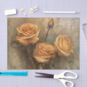 Perzik Roos Romantische Bloemen Tissuepapier (Craft)