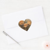 Perzik Roos Romantische bruiloft Bloemen Hart Sticker (Envelop)
