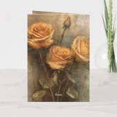 Perzik Roos Romantische bruiloft Bloemen Kaart (Achterkant)