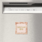 Perzik Roos Witte Luipaard Print Gold Dream Magneet (Insitu (Vaatwasser))