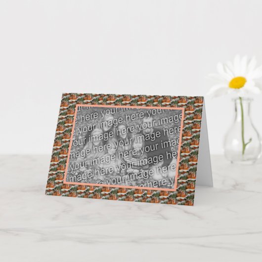 Perzik Roosknop Bloem Persoonlijke Foto  Kaart (Kleine Plant)