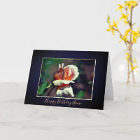 Perzik Rosebud Floral gepersonaliseerde verjaardag