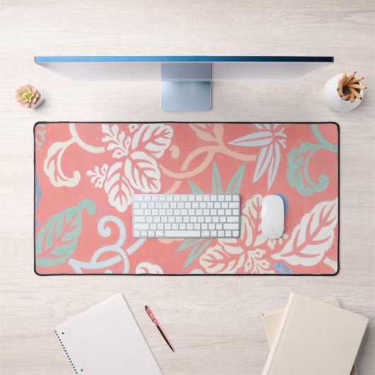 Perzik roze  bloemmotief bureau mat pad (Kantoor 1)