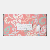 Perzik roze  bloemmotief bureau mat pad (Keyboard & Muis)