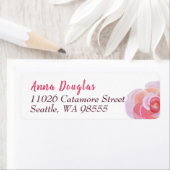 Perzik, Roze Botanische Tuin Rozen Springtime Etiket (Insitu)