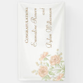 Perzik Roze Bruiloft Spandoek (Verticaal)